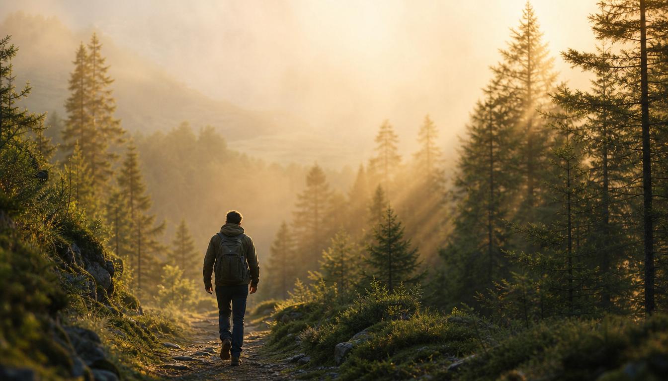 Person som hittar inre motivation genom reflektion i naturen.